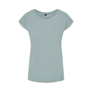 Build Your Brand BY021 - T-shirt à épaules étendues pour dames Océan Blue