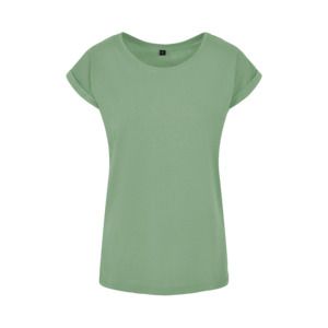 Build Your Brand BY021 - T-shirt à épaules étendues pour dames Neo mint