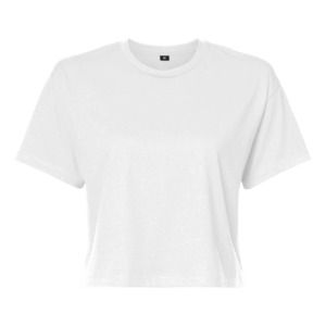 BUILD YOUR BRAND BY042 - T-shirt femme "cropped" Blanc