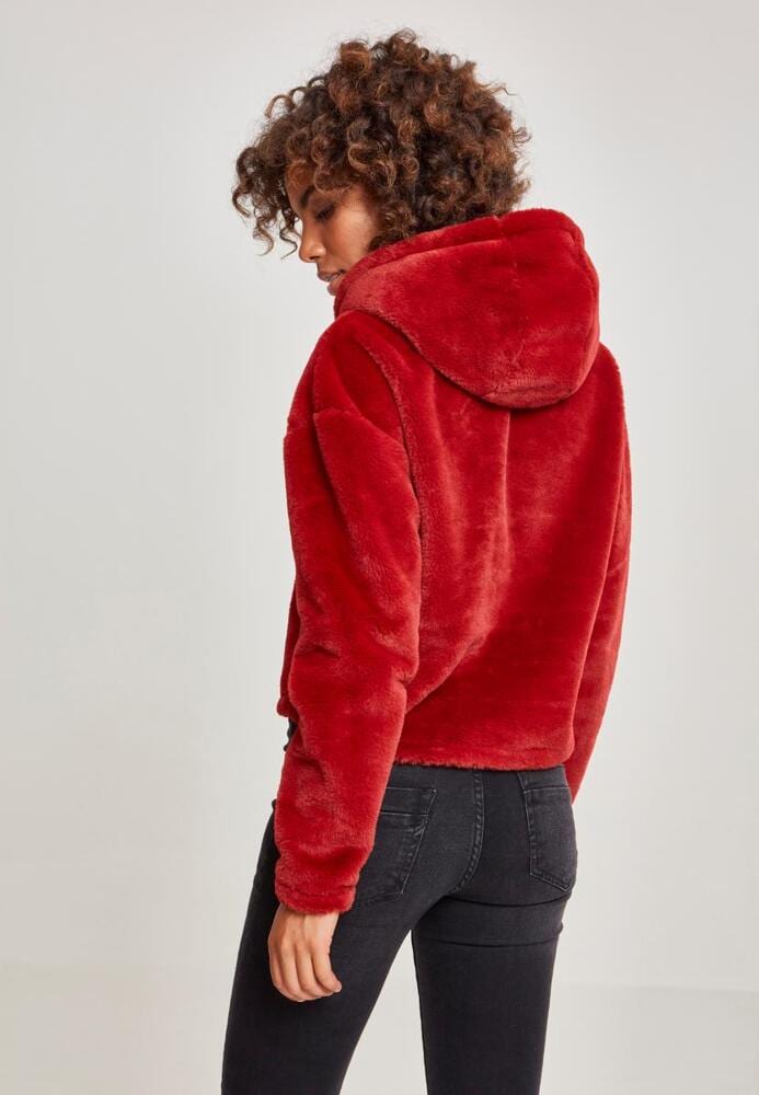 Urban Classics TB2348C - Sweatshirt à capuche peluche court grande taille pour dames