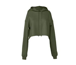 Bella+Canvas BE7502 - Sweat capuche femme court Military Green