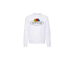 FRUIT OF THE LOOM VINTAGE SCV260 - Sweat col rond unisexe logo Fruit of the Loom Blanc