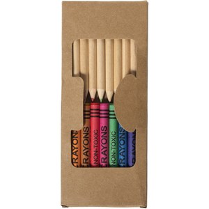PF Concept 106788 - Kit de crayons et crayons gras colorés 19 pièces Lucky Naturel