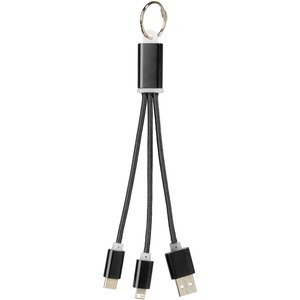 PF Concept 134961 - Câble de chargement 3-en-1 avec porte-clés Metal Solid Black