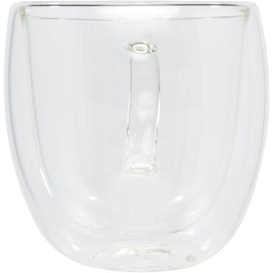 Seasons 113315 - Tasse Manti 2 pièces en verre à double paroi de 250 ml avec sous-verre en bambou  Transparent