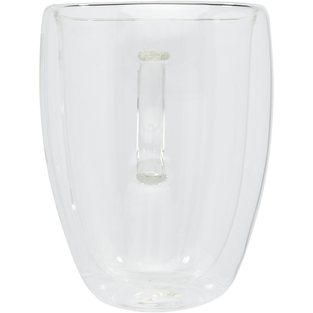 Seasons 113316 - Tasse 2 pièces Manti de 350 ml à double paroi en verre avec sous-verre en bambou 