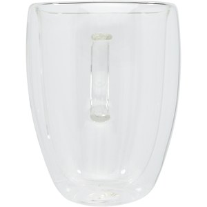 Seasons 113316 - Tasse 2 pièces Manti de 350 ml à double paroi en verre avec sous-verre en bambou  Transparent