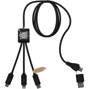 SCX.design 2PX085 - SCX.design C45 5-in-1 rPET charging cable with data transfer Solid Black