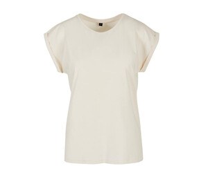 Build Your Brand BY021 - T-shirt à épaules étendues pour dames whitesand
