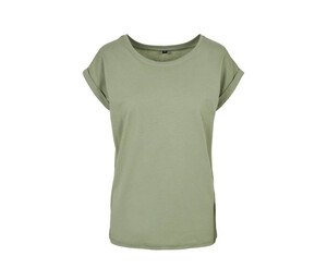 Build Your Brand BY021 - T-shirt à épaules étendues pour dames Soft Salvia