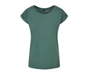Build Your Brand BY021 - T-shirt à épaules étendues pour dames Pale Leaf